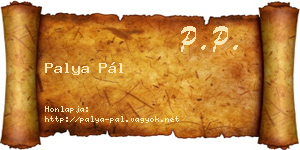 Palya Pál névjegykártya
